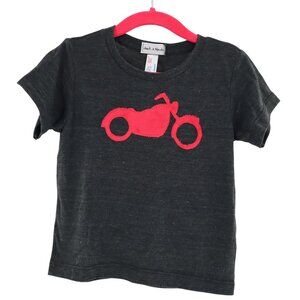 Jack & Nicole Moto Graphic Tee‎ Baby 18-24M Black Casual Playful Basic Comfy NWT